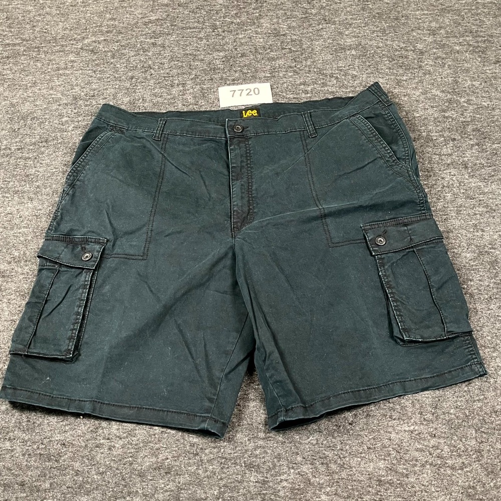 Lee Cargo‎ Shorts Mens 44 Black Cotton Stretch Flat Front Casual Work Outdoor